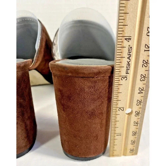 Nina Suede Mules wm's SZ 10 made in Spain Leather 3.5inch heel - Picture 6 of 8